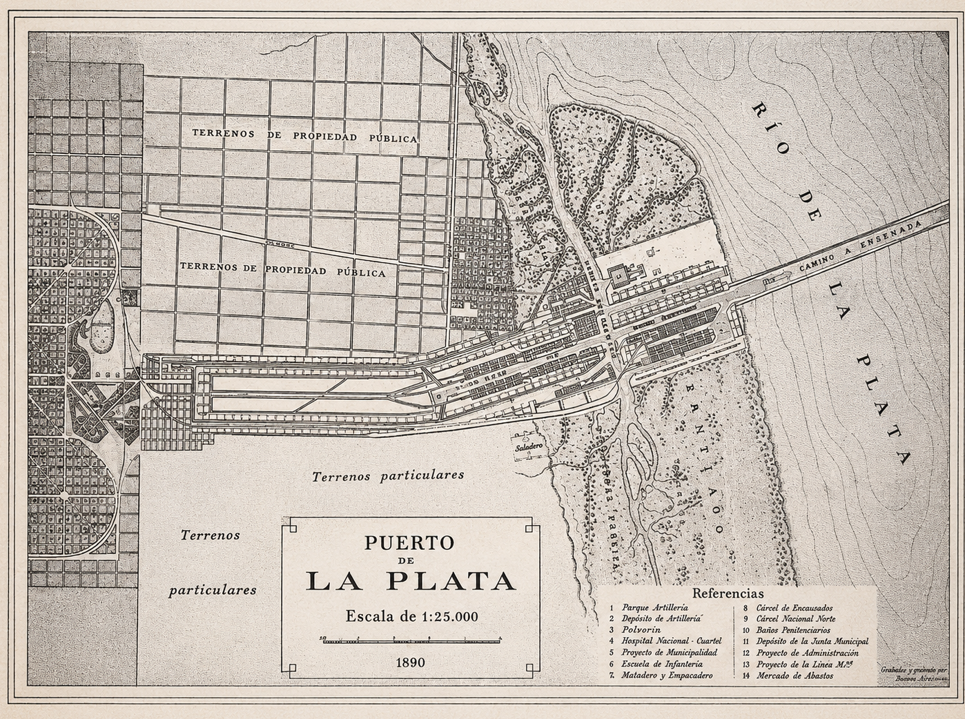 Plano Puerto La Plata  Año 1890